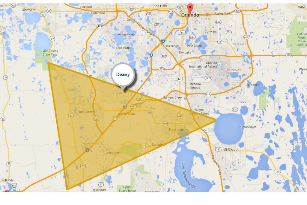 Golden Triangle - Orlando Short Term Rental Zones Map